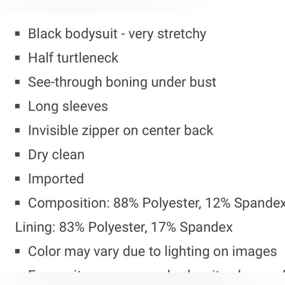 ByEgries Sloane Bodysuit Black Size Small NWT - Picture 11 of 11